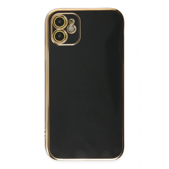 Apple iPhone 12 Uyumlu Kılıf Volet Silikon - Siyah