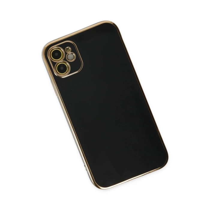 Apple iPhone 12 Uyumlu Kılıf Volet Silikon - Siyah