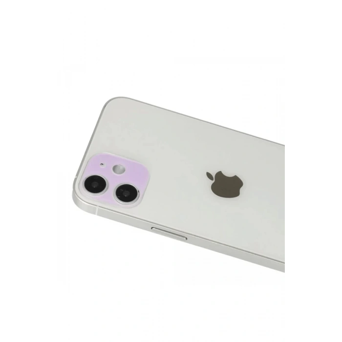 Apple iPhone 12 Uyumlu Rainbow Kamera Lens Koruma Cam - Mor