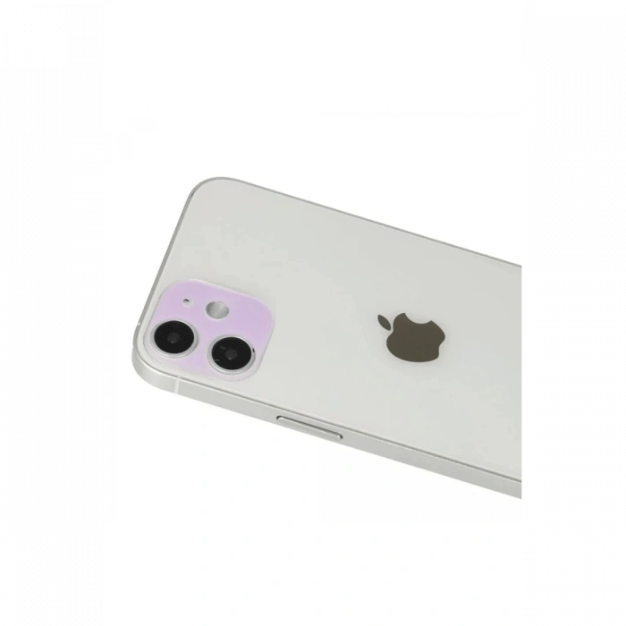 Apple iPhone 12 Uyumlu Rainbow Kamera Lens Koruma Cam - Mor