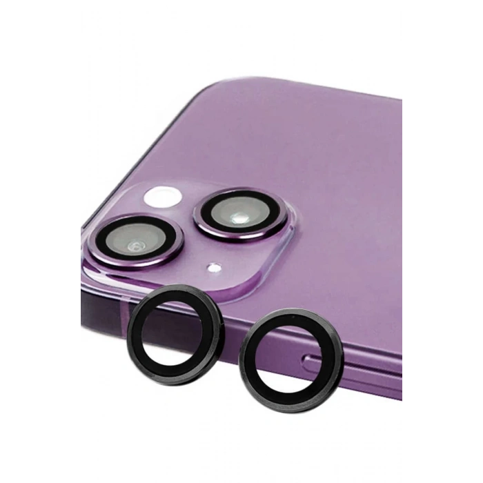 Apple iPhone 13 Mini Uyumlu Raze Metal Kamera Lens - Siyah