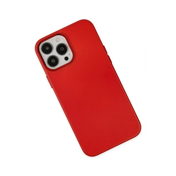 Apple iPhone 13 Pro Max Uyumlu Kılıf Asya Deri Silikon - Kırmızı