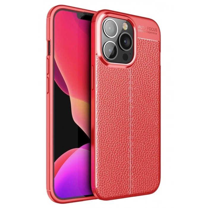 Apple iPhone 13 Pro Max Uyumlu Kılıf Auto Focus Kapak - Kırmızı