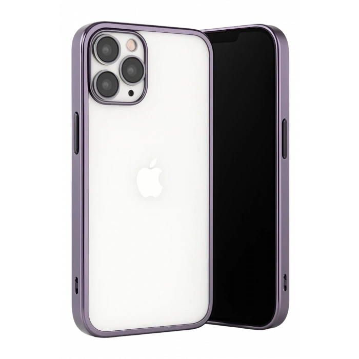 Apple iPhone 13 Pro Max Uyumlu Kılıf Lensli Silikon - Mor