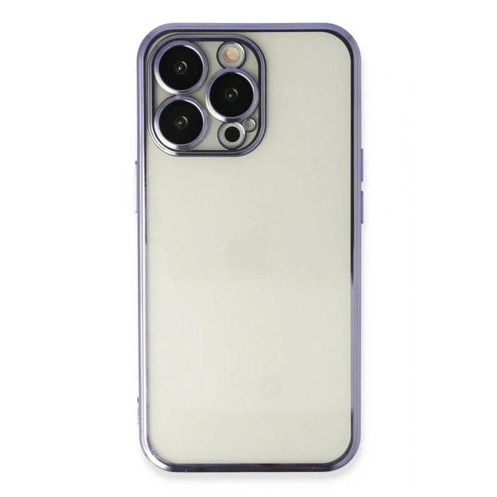 Apple iPhone 13 Pro Max Uyumlu Kılıf Lensli Silikon - Mor