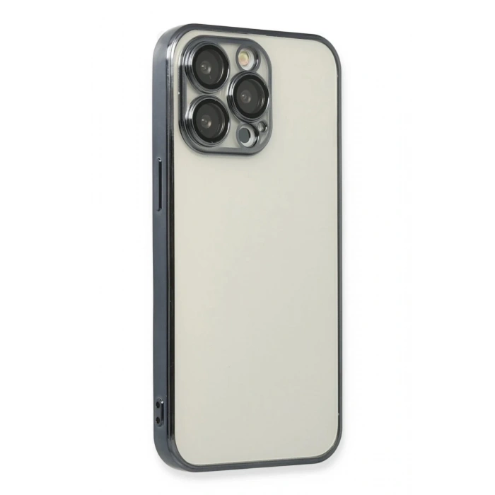 Apple iPhone 13 Pro Max Uyumlu Kılıf Lensli Silikon - Siyah