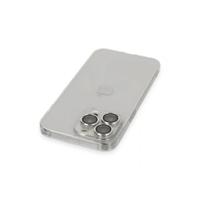 Apple iPhone 13 Pro Max Uyumlu Kılıf Luko Lens Silikon - Gümüş