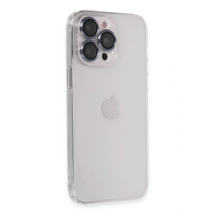 Apple iPhone 13 Pro Max Uyumlu Kılıf Luko Lens Silikon - Sierra Blue