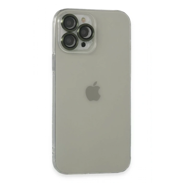 Apple iPhone 13 Pro Max Uyumlu Kılıf Luko Lens Silikon - Yeşil