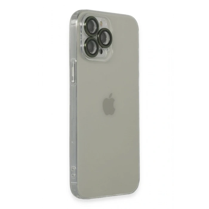 Apple iPhone 13 Pro Max Uyumlu Kılıf Luko Lens Silikon - Yeşil