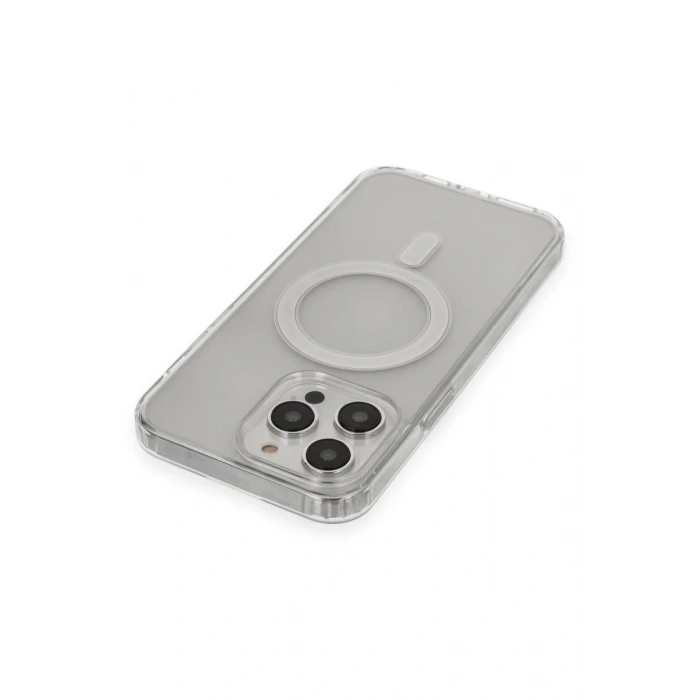 Apple iPhone 13 Pro Max Uyumlu Kılıf Matte Şeffaf Magneticsafe - Şeffaf