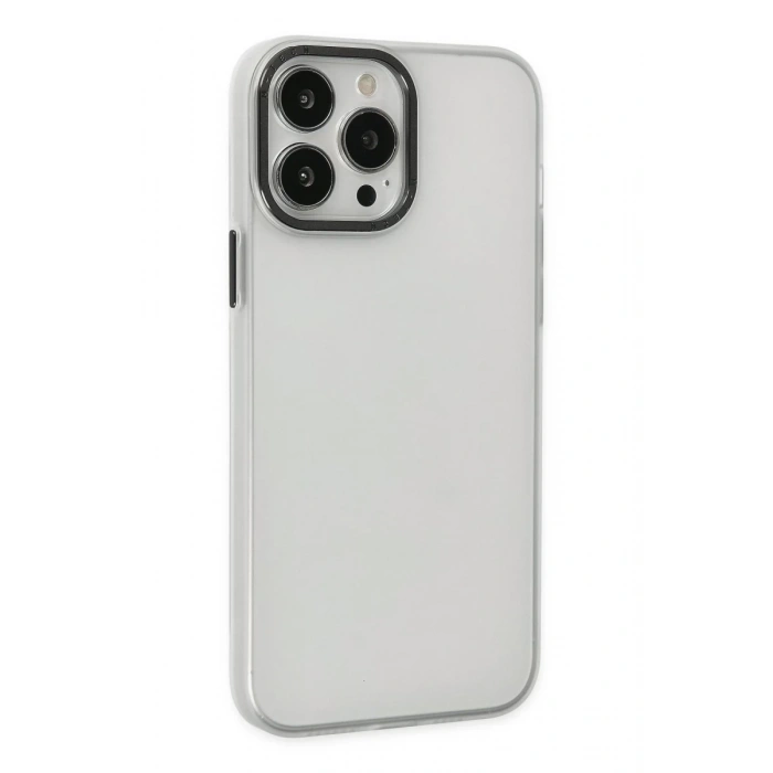 Apple iPhone 13 Pro Max Uyumlu Kılıf Modos Metal Kapak - Şeffaf