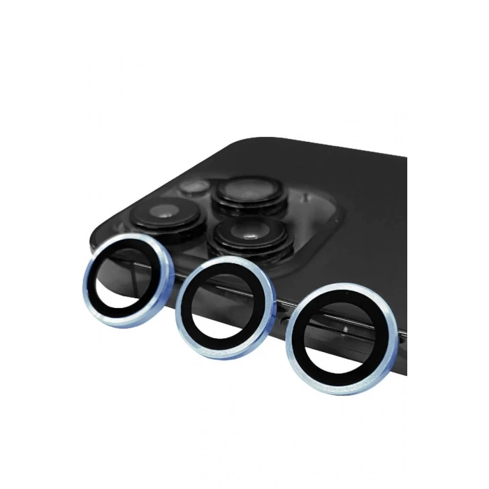 Apple iPhone 13 Pro Max Uyumlu Raze Metal Kamera Lens - Mavi