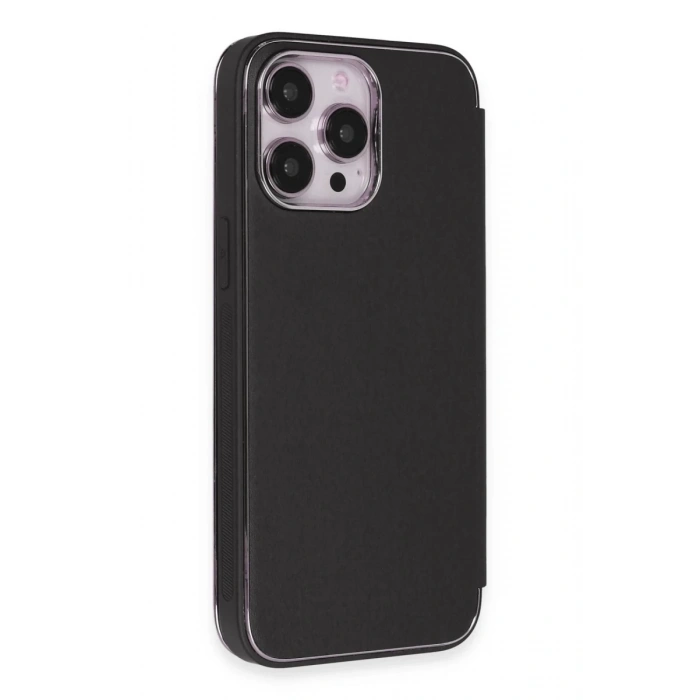 Apple iPhone 13 Pro Uyumlu Kılıf Dolpin Kapaklı - Siyah