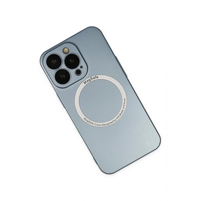 Apple iPhone 13 Pro Uyumlu Kılıf Jack Magneticsafe Lens Silikon - Sierra Blue