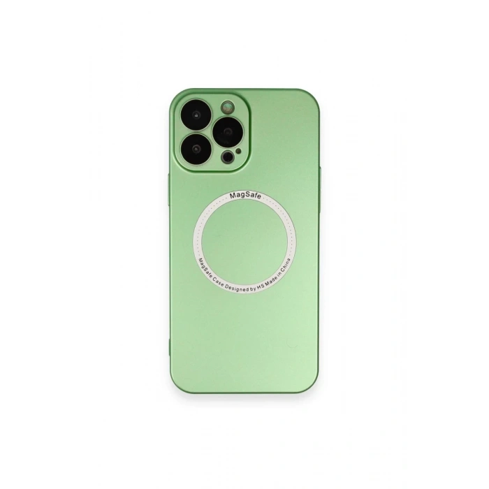 Apple iPhone 13 Pro Uyumlu Kılıf Jack Magneticsafe Lens Silikon - Yeşil