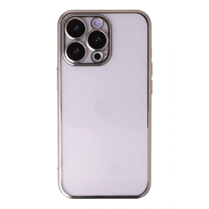 Apple iPhone 13 Pro Uyumlu Kılıf Lensli Silikon - Gold