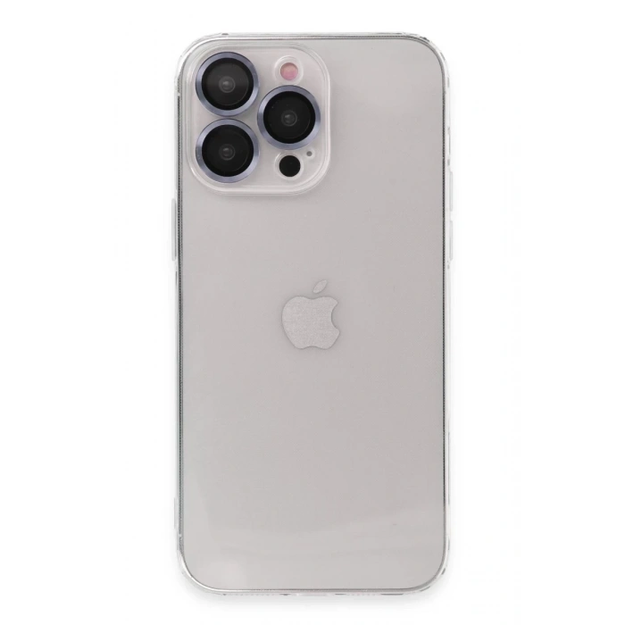 Apple iPhone 13 Pro Uyumlu Kılıf Luko Lens Silikon - Sierra Blue