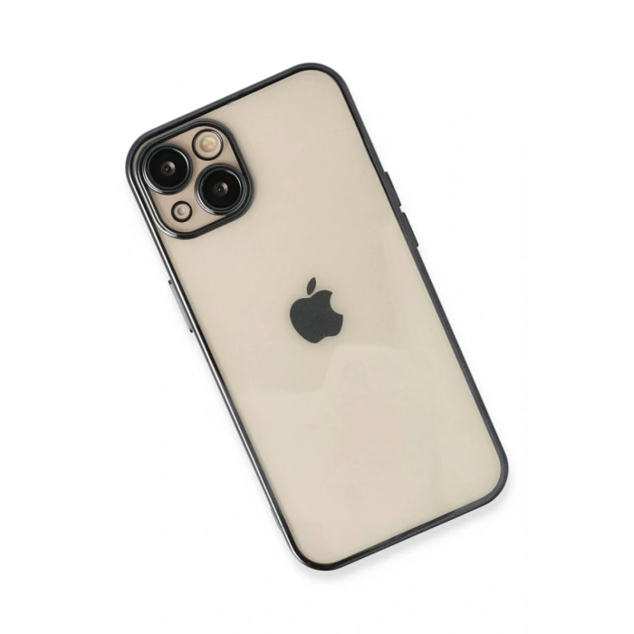 Apple iPhone 13 Uyumlu Kılıf Lensli Silikon - Siyah