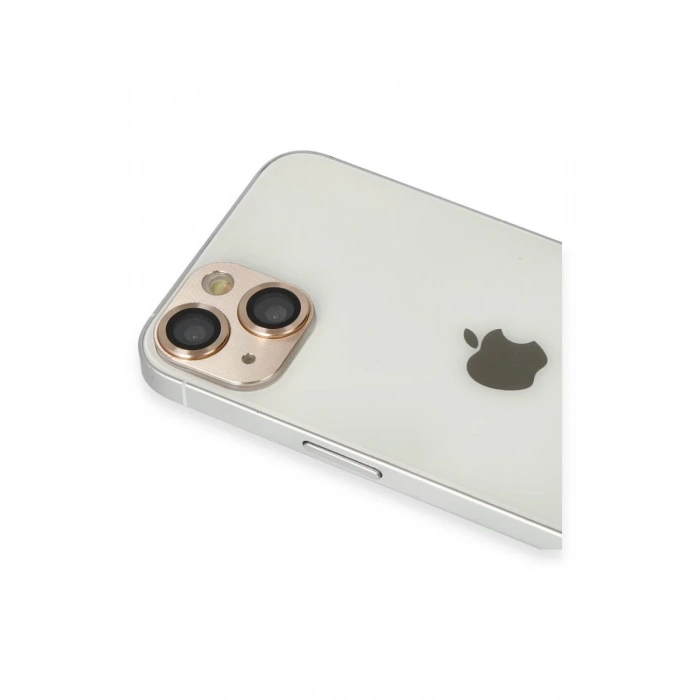 Apple iPhone 13 Uyumlu Pers Alüminyum Kamera Lens - Gold