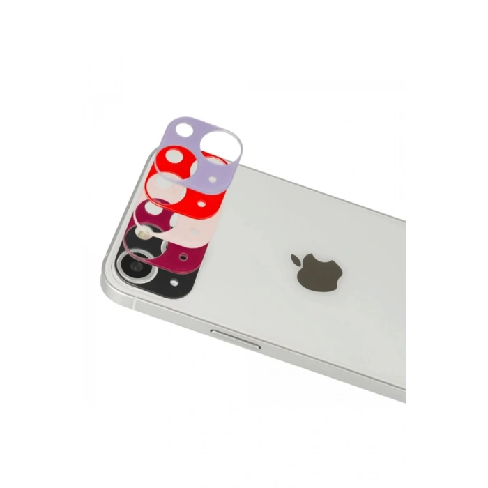 Apple iPhone 13 Uyumlu Rainbow Kamera Lens Koruma Cam - Mor