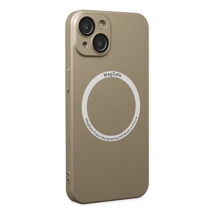 Apple iPhone 14 Plus Uyumlu Kılıf Jack Magneticsafe Lens Silikon - Gold