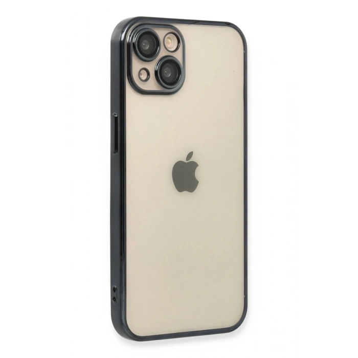 Apple iPhone 14 Plus Uyumlu Kılıf Lensli Silikon - Siyah