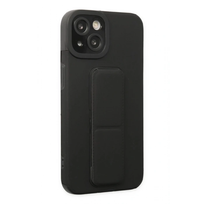 Apple iPhone 14 Plus Uyumlu Kılıf Mega Standlı Silikon - Siyah