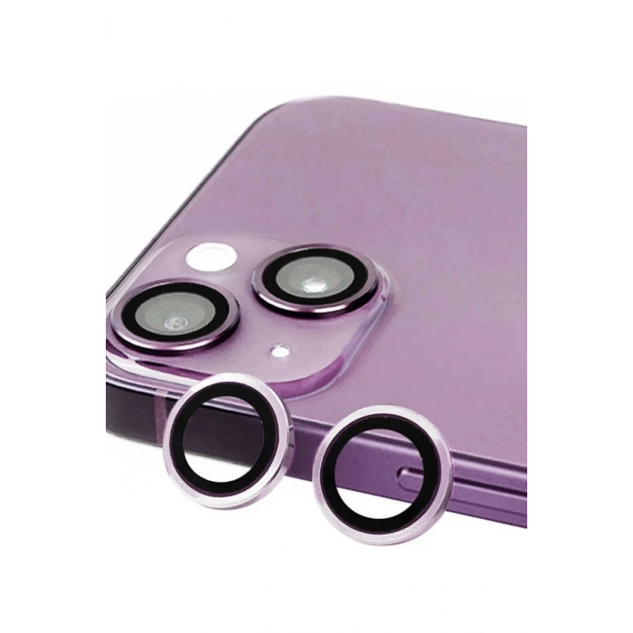 Apple iPhone 14 Plus Uyumlu Raze Metal Kamera Lens - Mor