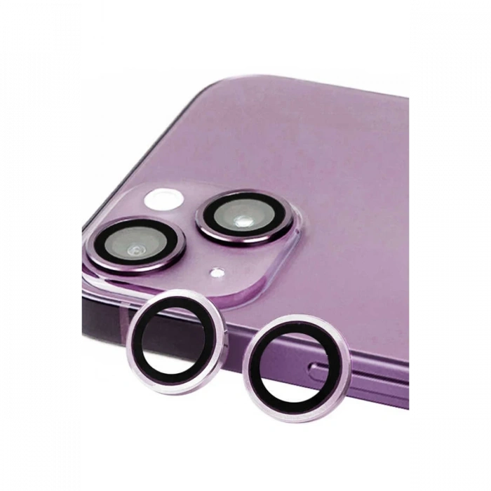 Apple iPhone 14 Plus Uyumlu Raze Metal Kamera Lens - Mor
