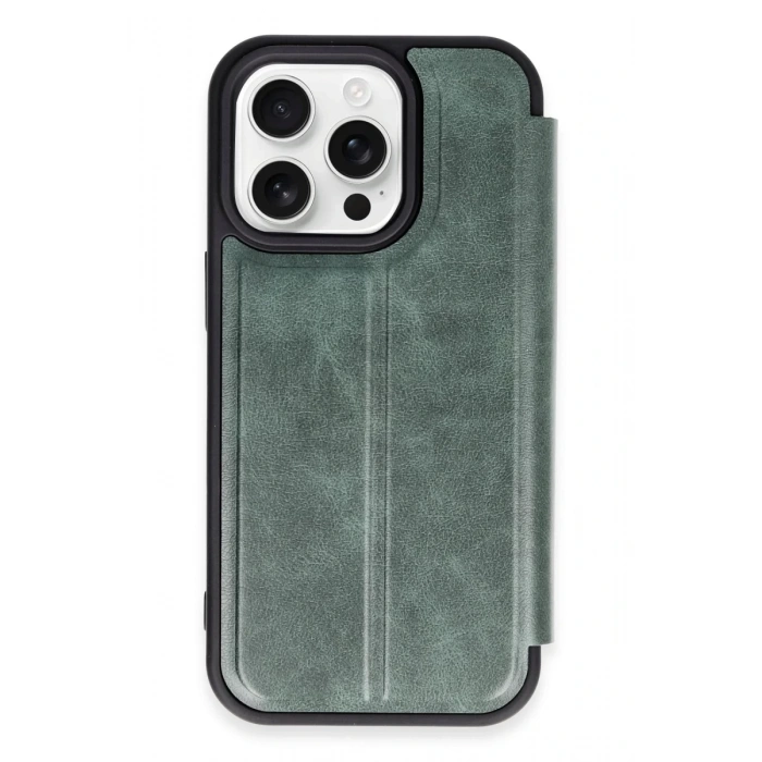 Apple iPhone 14 Pro Max Kılıf Flip Cover - Koyu Yeşil