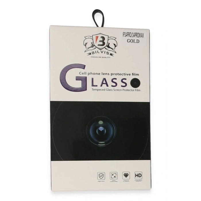 Apple iPhone 14 Pro Max Uyumlu Bilvis Titan Kamera Lens - Gold