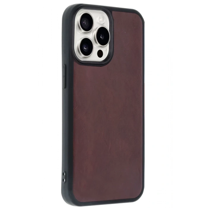 Apple iPhone 14 Pro Max Uyumlu Kılıf Aras Deri Kapak - Bordo