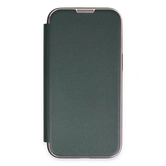 Apple iPhone 14 Pro Max Uyumlu Kılıf Dolpin Kapaklı - Koyu Yeşil