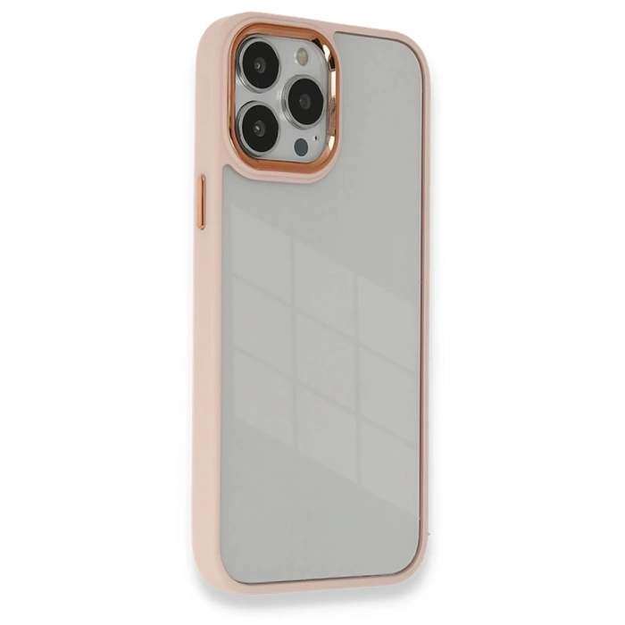Apple iPhone 14 Pro Max Uyumlu Kılıf Dora Kapak - Pudra