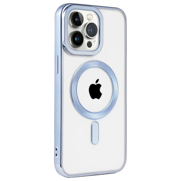 Apple iPhone 14 Pro Max Uyumlu Kılıf Kronos Magsafe Kapak - Sierra Blue