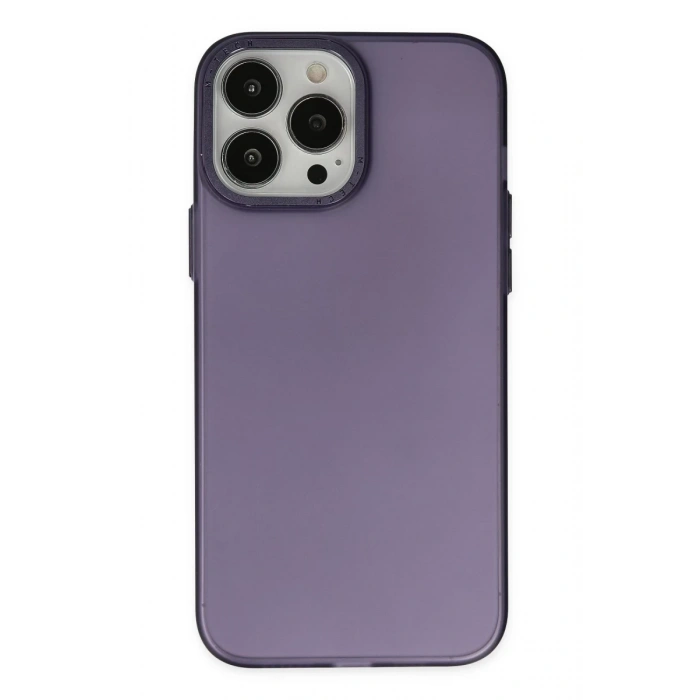 Apple iPhone 14 Pro Max Uyumlu Kılıf Modos Metal Kapak - Mor