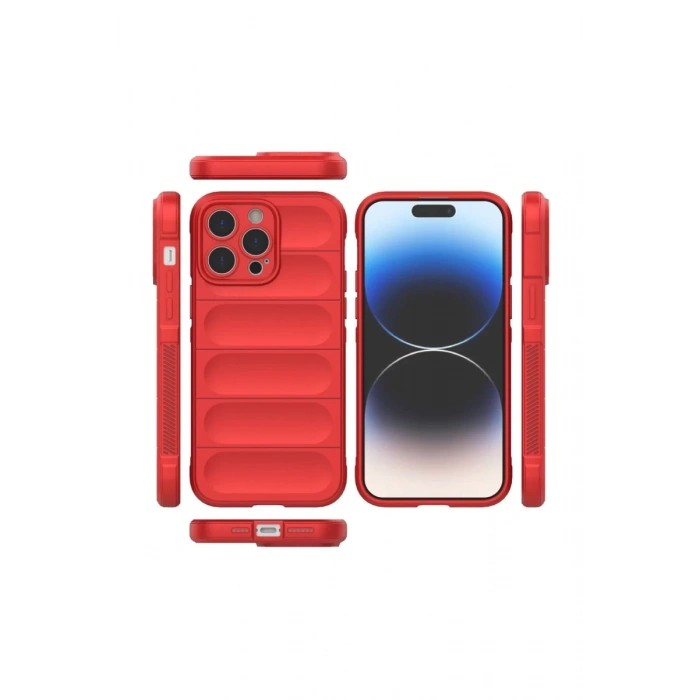 Apple iPhone 14 Pro Max Uyumlu Kılıf Optimum Silikon - Kırmızı