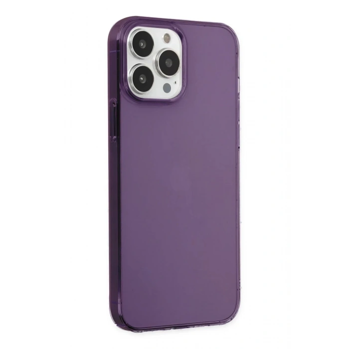 Apple iPhone 14 Pro Max Uyumlu Kılıf Pc Sert Şeffaf Kapak - Mor