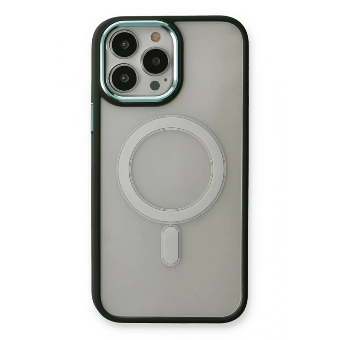 Apple iPhone 14 Pro Max Uyumlu Kılıf Room Magneticsafe Silikon - Köknar Yeşili