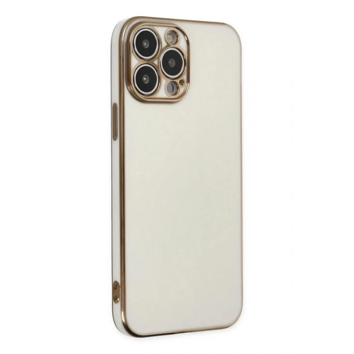 Apple iPhone 14 Pro Max Uyumlu Kılıf Volet Silikon - Beyaz
