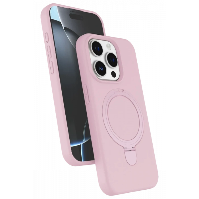 Apple iPhone 14 Pro Max Uyumlu Regal Magsafe Standlı Kapak - Açık Pembe