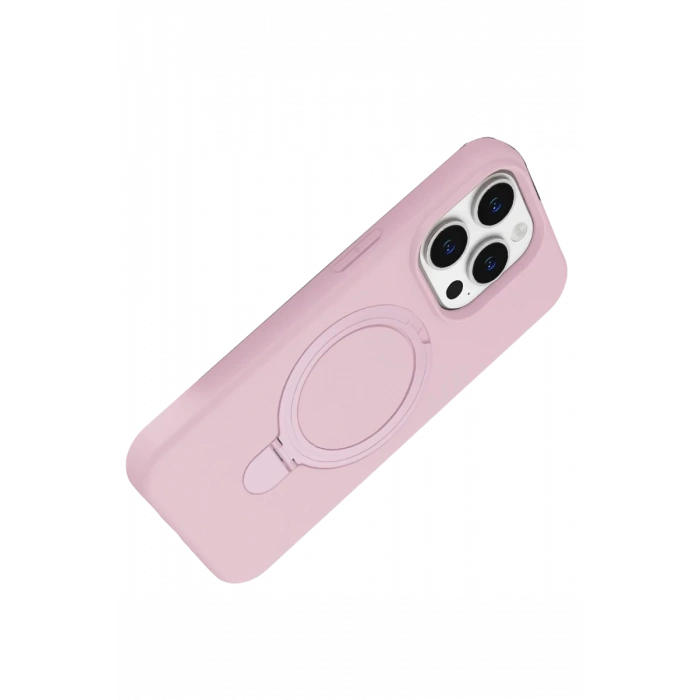 Apple iPhone 14 Pro Max Uyumlu Regal Magsafe Standlı Kapak - Açık Pembe