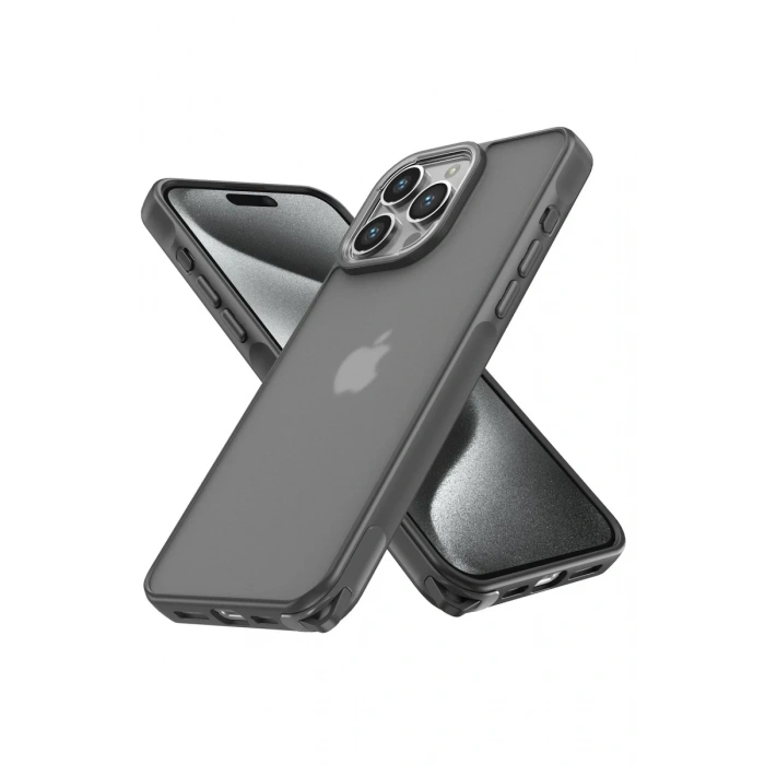Apple iPhone 14 Pro Uyumlu Kılıf Elegant Kapak - Titan Gri