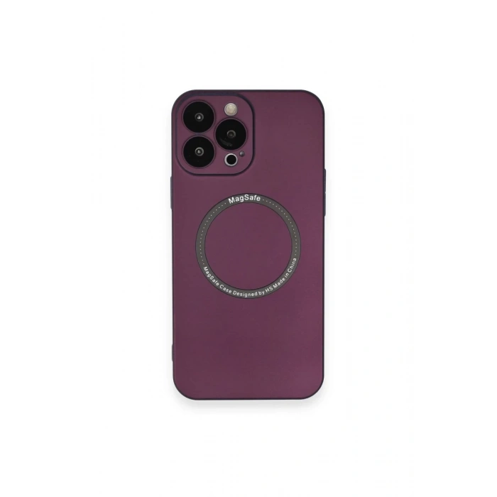 Apple iPhone 14 Pro Uyumlu Kılıf Jack Magneticsafe Lens Silikon - Mürdüm