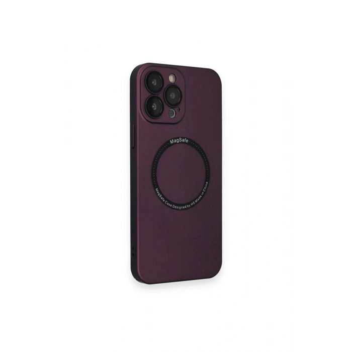 Apple iPhone 14 Pro Uyumlu Kılıf Jack Magneticsafe Lens Silikon - Mürdüm