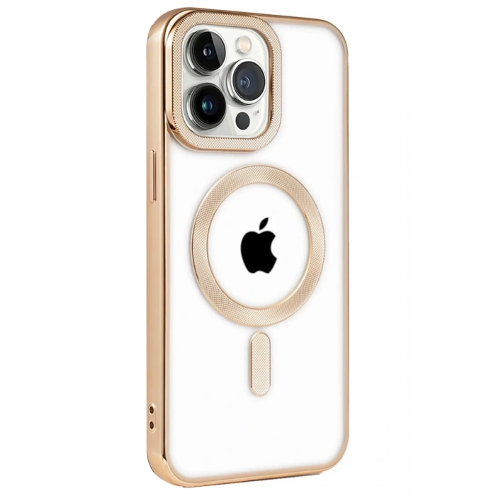 Apple iPhone 14 Pro Uyumlu Kılıf Kronos Magsafe Kapak - Gold