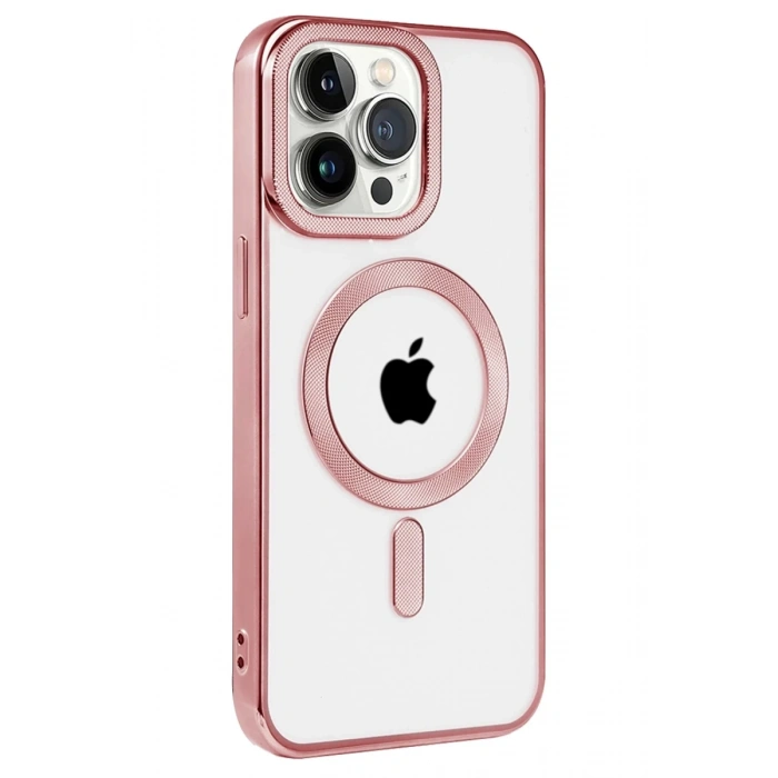 Apple iPhone 14 Pro Uyumlu Kılıf Kronos Magsafe Kapak - Rose Gold