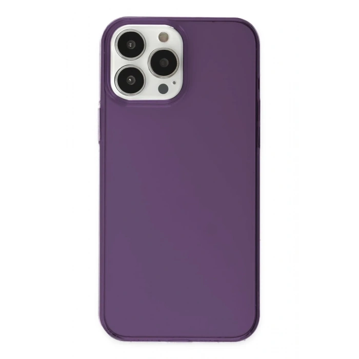 Apple iPhone 14 Pro Uyumlu Kılıf Pc Sert Şeffaf Kapak - Mor