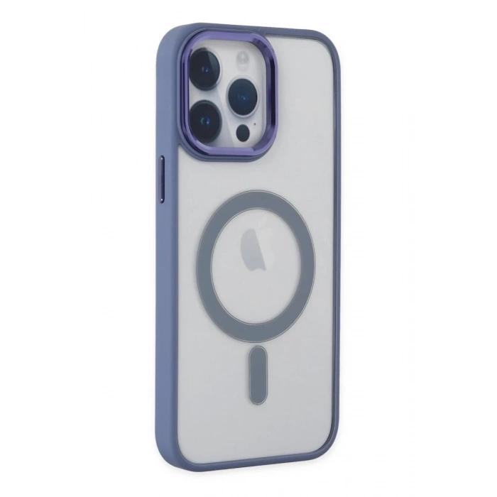 Apple iPhone 14 Pro Uyumlu Kılıf Room Magneticsafe Silikon - Sierra Blue
